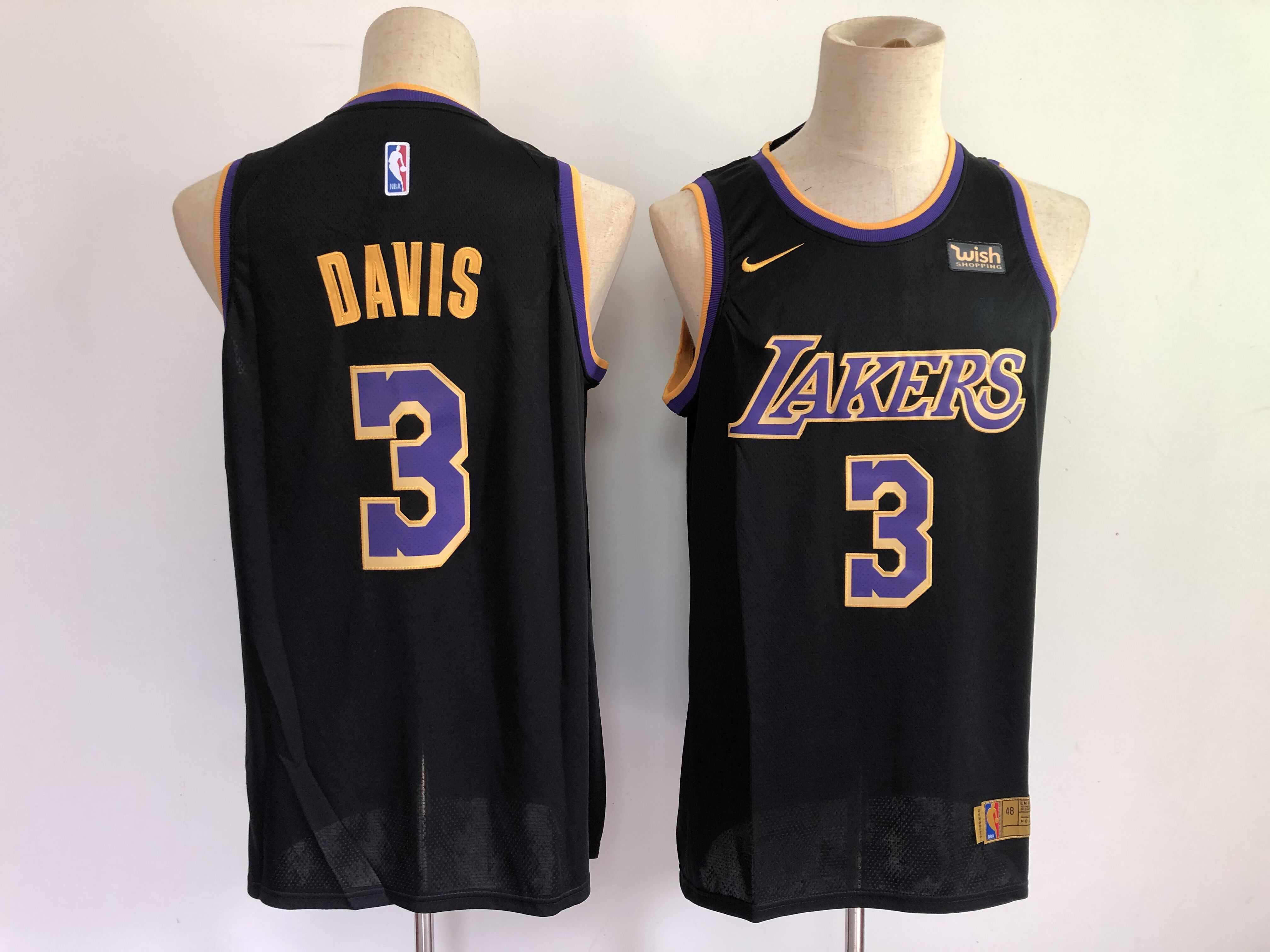 Men Los Angeles Lakers 3 Davis Black Award Edition 2021 Nike NBA Jersey